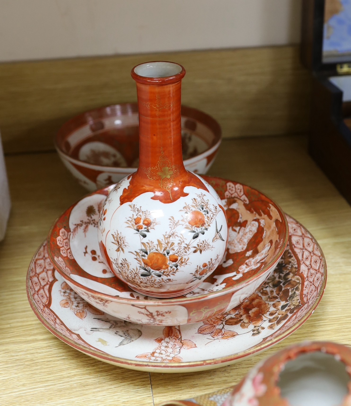 Seven Chinese / Satsuma items, tallest 18cms high